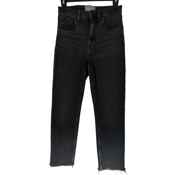 Everlane The High Rise Straight Jeans size 26 Faded Black Cut off Ankle Denim - Picture 1 of 10